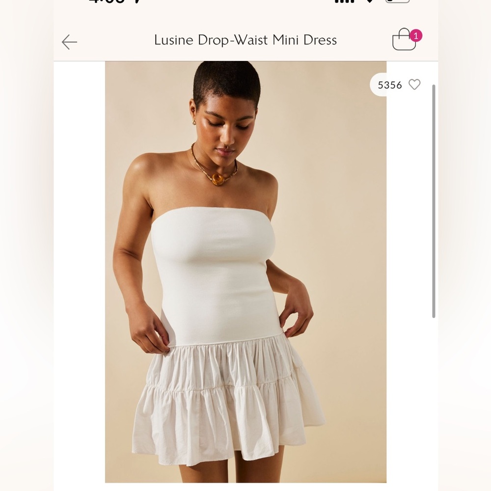 Free People White Strapless Drop-Waist Mini Dress